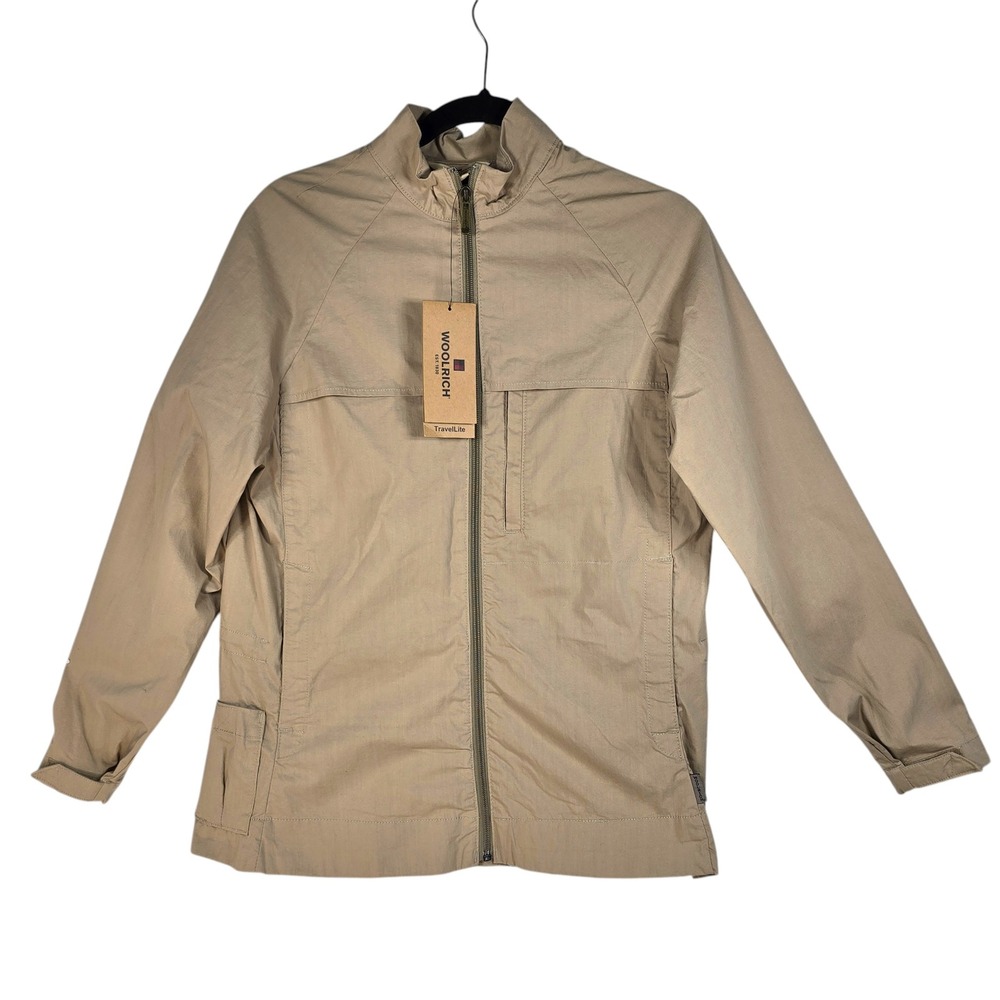 Woolrich Kordell Jacket Woman Small Khaki TravelLite Stretch Full Zip Equestrian